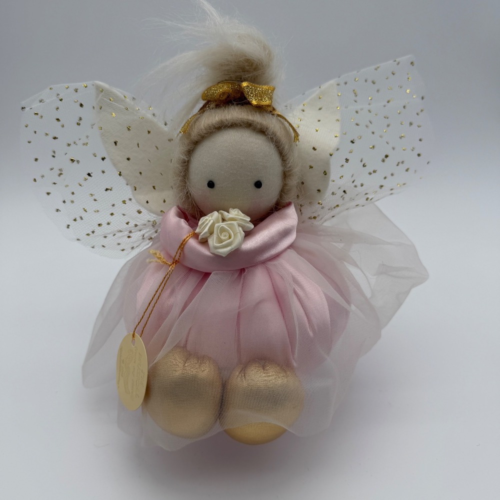 Vintage 1992 Snickelldoodles Musical Angel Doll Wind Beneath My‎ Wings Music Box